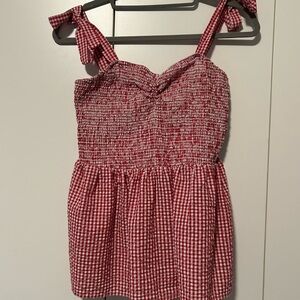 Unique Vintage Red Gingham Top